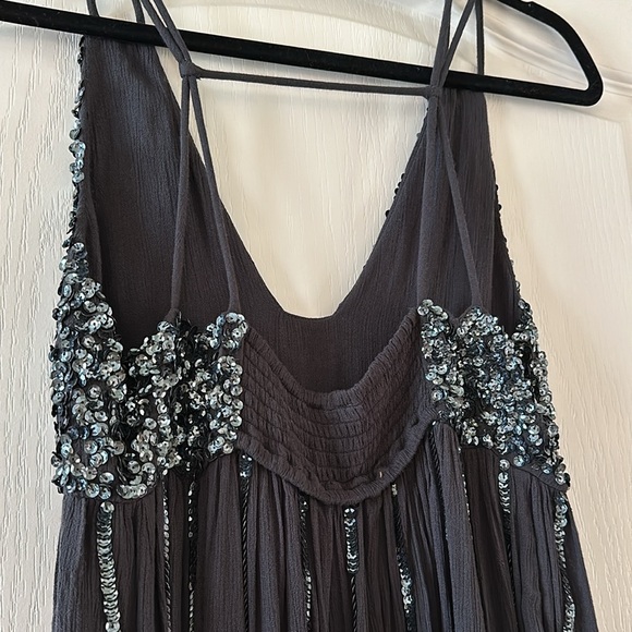 NWOT Free People Navy Sequin Mini Dress - Picture 5 of 6